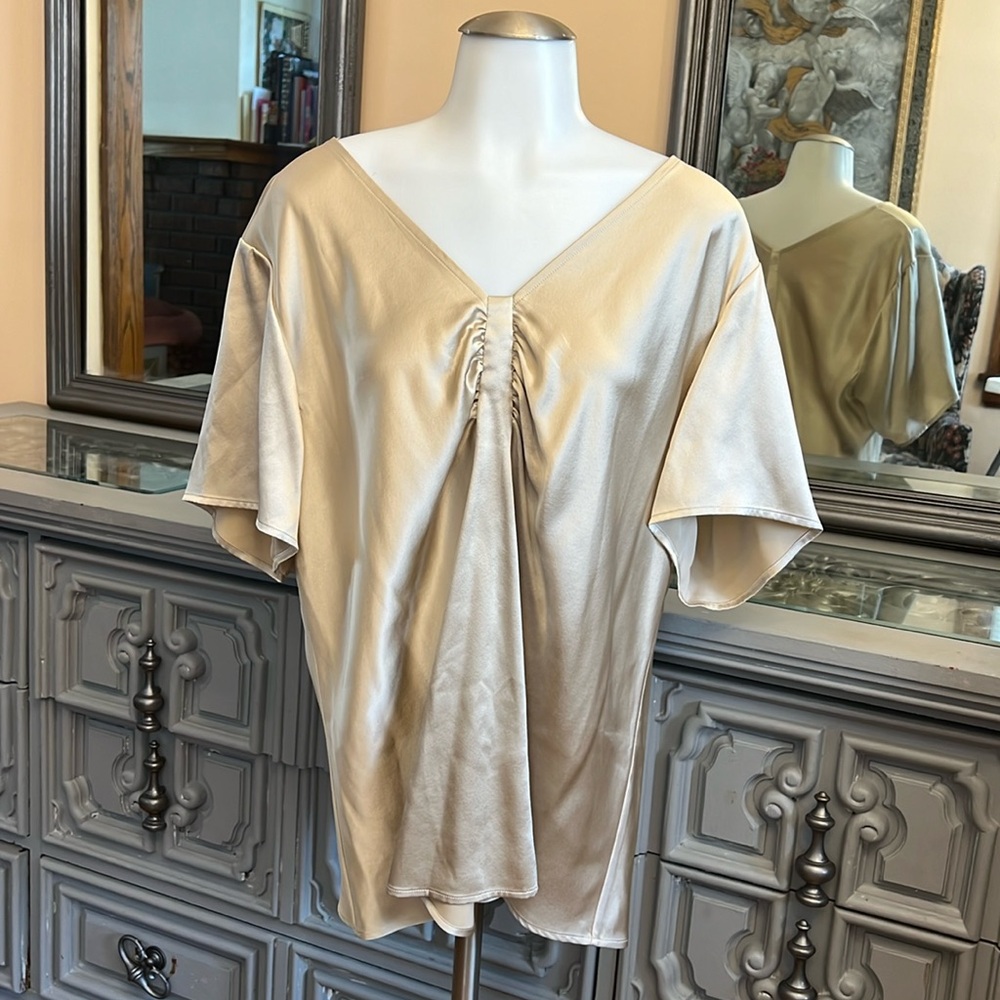 Talbots Gold V-Neck Blouse